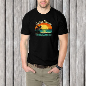 Gulf Of Mexico Beach Palms Summer Vacation Retro T-Shirt