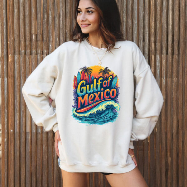 Gulf Of Mexico Surfing Beach Waves Tropical Sunset Coastal T-shirt
