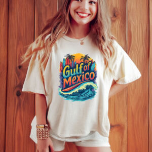 Gulf Of Mexico Surfing Beach Waves Tropical Sunset Coastal T-shirt