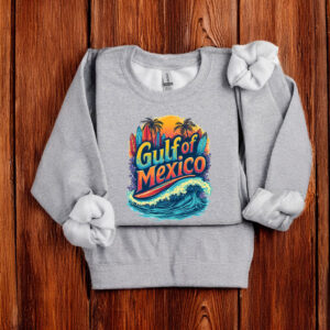 Gulf Of Mexico Surfing Beach Waves Tropical Sunset Coastal T-shirt
