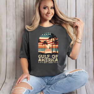 Gulf Of Usa America Est 2025 American Flag Gulf Mexico T-Shirt