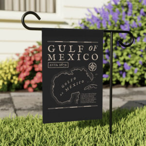 Gulf of Mexico 1672 Historic Map Flag