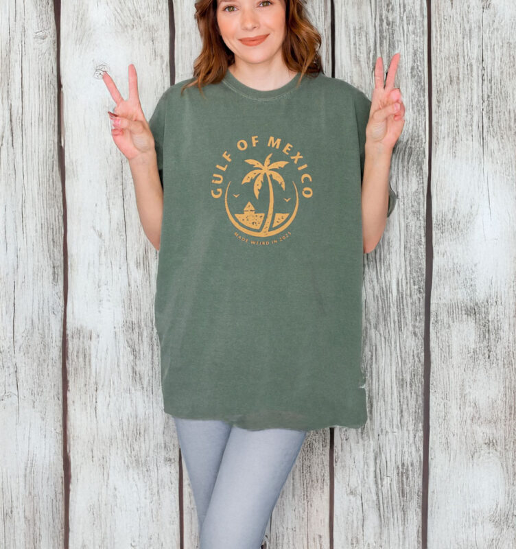Gulf of Mexico Funny Holiday Vintage Sun Palm Trees Ocean T-Shirt