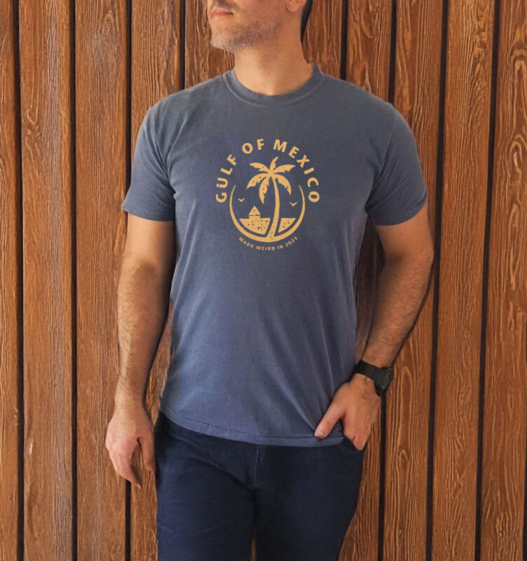Gulf of Mexico Funny Holiday Vintage Sun Palm Trees Ocean T-Shirt