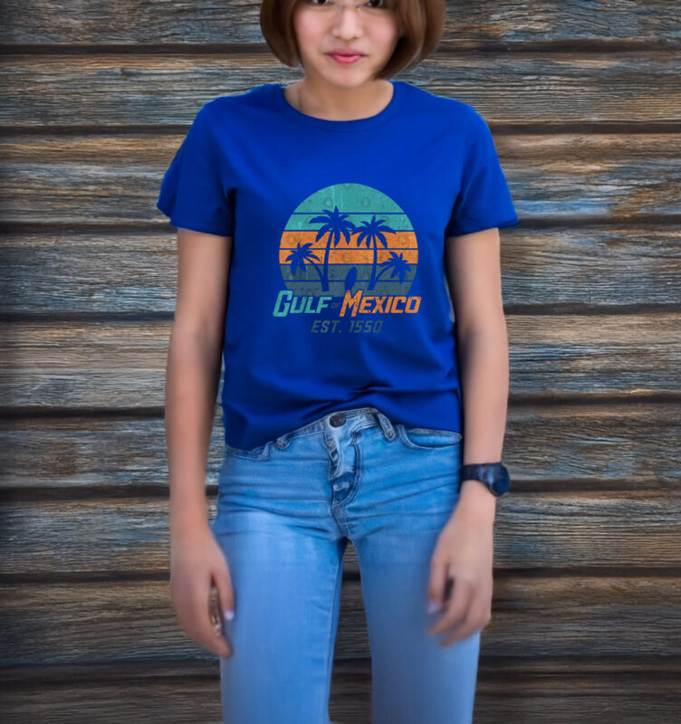 Gulf of Mexico Retro Vintage Beach Golfo de México T-Shirt