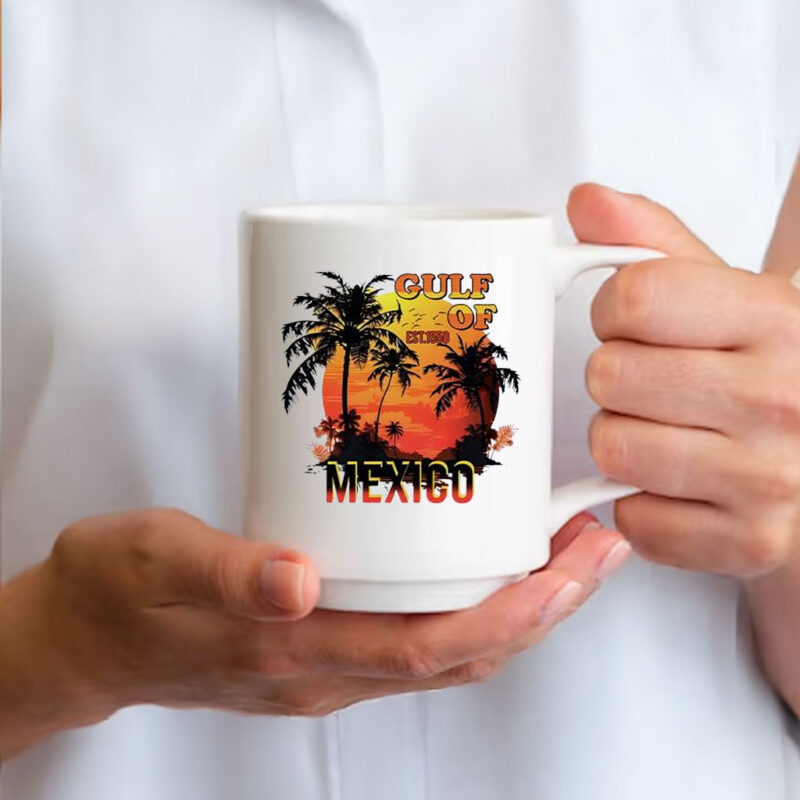 Offcial Gulf Of Mexico Est 1550 Vintage Sunset Mug