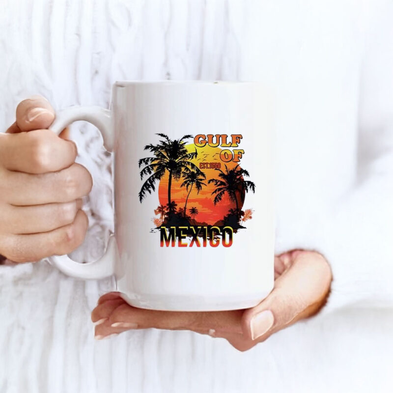 Offcial Gulf Of Mexico Est 1550 Vintage Sunset Mug