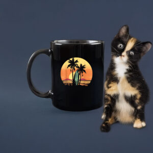 Vintage Wave Retro Surf Beach Surfboard Mug