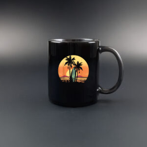 Vintage Wave Retro Surf Beach Surfboard Mug