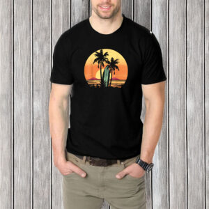 Vintage Wave Retro Surf Beach Surfboard T-Shirt