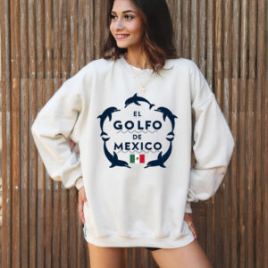 El Golfo De Mexico Dolphin Mexican Flag Gulf Of Mexico T-Shirt