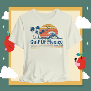 Retro Sunset Gulf Of Mexico Since 1550-2025 T-Shirt