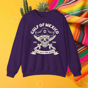 Skull gulf of Mexico est 1550 stay salty and resist T-Shirt