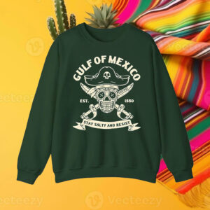Skull gulf of Mexico est 1550 stay salty and resist T-Shirt
